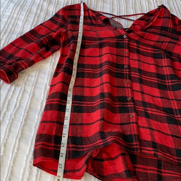 ASOS Red and Black Plaid Top - Picture 4 of 10